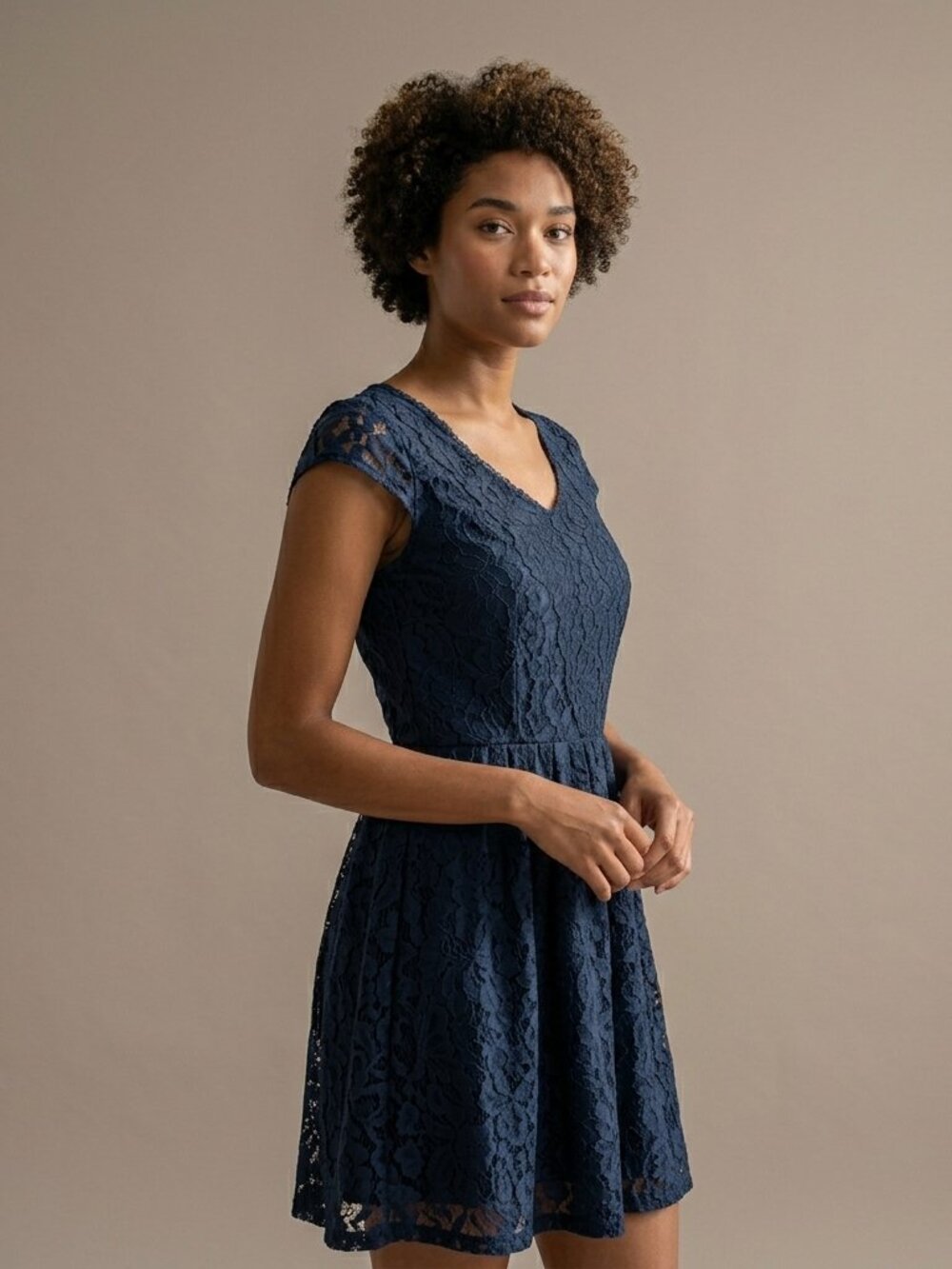 Mismash Midnight Blue Crochet Lace Summer Dress Size L (EU M)